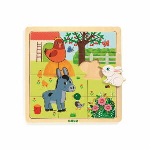 Drevené puzzle Djeco Na farme