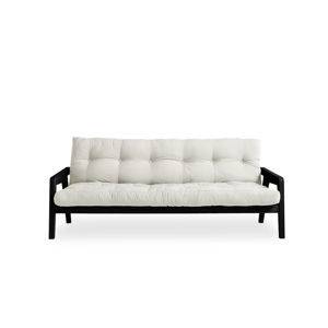 Čierna variabilní rozkladacia pohovka s futónom v bielej farbe Karup Design Grab Black/Natural