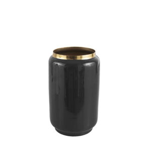 Čierna váza s detailom v zlatej farbe PT LIVING Flare, výška 22 cm