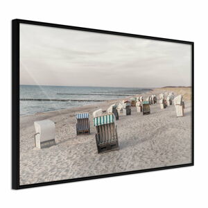 Plagát v ráme Artgeist Baltic Beach Chairs, 45 x 30 cm