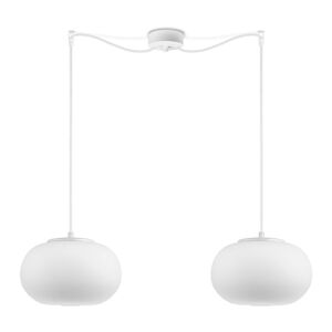 Matne biele dvojramenné závesné svietidlo Sotto Luce Dosei, ⌀ 25 cm
