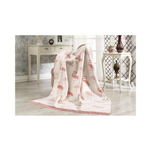 Bavlnená deka Aksu Flamingo, 220 × 180 cm