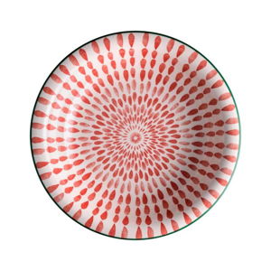 Červený polievkový tanier z dolomitu Brandani Ginger, ⌀ 21 cm