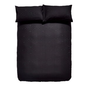 Čierne obliečky na dvojlôžko z bavlneného saténu 200x200 cm - Bianca