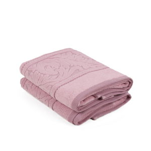 Sada 2 ružových uterákov z bavlny Sultan, 50 × 90 cm