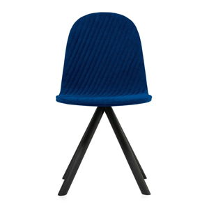Tmavomodrá stolička s čiernymi nohami IKER Mannequin Stripe