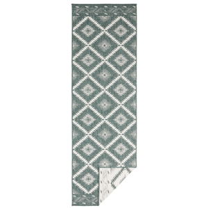 Zeleno-krémový vonkajší koberec NORTHRUGS Malibu, 350 x 80 cm