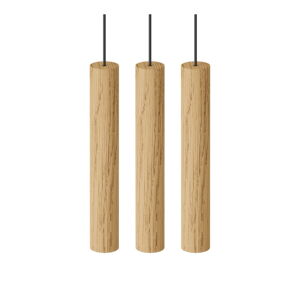 V prírodnej farbe LED závesné svietidlo z dubového dreva s dreveným tienidlom ø 3 cm Chimes – UMAGE