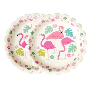 Sada 8 papierových tanierikov Rex London Flamingo Bay, ⌀ 17,5 cm