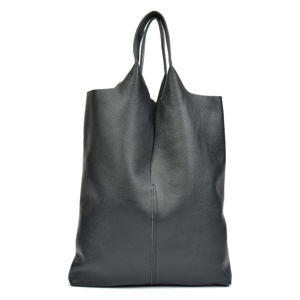 Čierna kožená taška na nákup Isabella Rhea