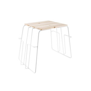 Biely odkladací stolík s možnosťou uloženia časopisov Leitmotiv Wired