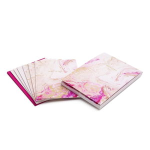Sada 6 rúžových papierov s obálkami GO Stationery Quartz