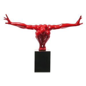 Červená dekoratívna socha Kare Design Atlet, 75 × 52 cm