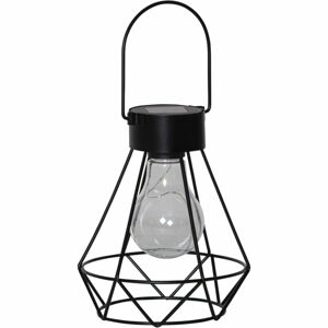 Čierny LED lampáš Star Trading Eddy, výška 15,5 cm