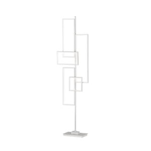 Biela kovová stojacia LED lampa Trio Tucson, výška, 161 cm