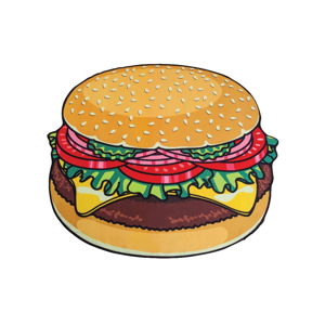 Plážová deka v tvare burgeru Big Mouth Inc., ⌀ 152 cm