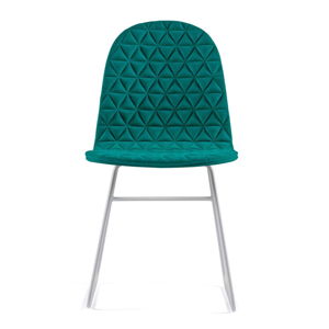 Tyrkysová stolička s kovovými nohami IKER Mannequin V Triangle