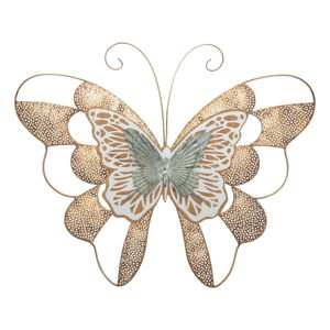 Kovová závesná dekorácia Mauro Ferretti Butterfly Wood A, 59,5 x 45,5 cm