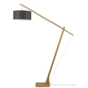 Stojacia lampa s tmavosivým tienidlom a konštrukciou z bambusu Good&Mojo Montblanc