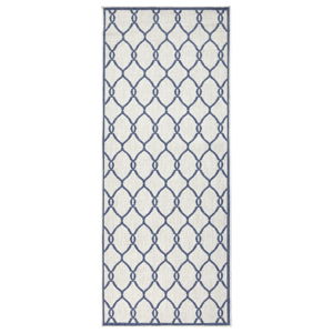 Modrý vzorovaný obojstranný koberec Bougari Rimini, 80 × 350 cm