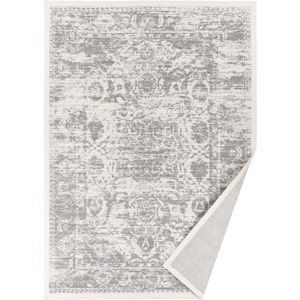 Biely vzorovaný obojstranný koberec Narma Palmse, 140 × 200 cm