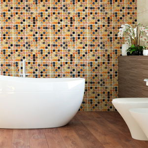 Sada 9 nástenných samolepiek Ambiance Wall Decal Tiles Mosaics Sanded Grade, 10 × 10 cm