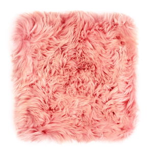 Ružový sedák z ovčej kožušiny na jedálenskú stoličku Royal Dream, 40 × 40 cm