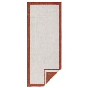 Červeno-krémový vonkajší koberec Bougari Panama, 80 x 350 cm