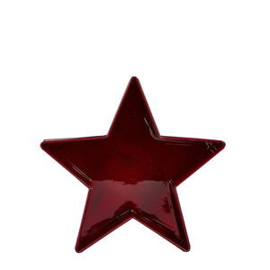 Červená servírovacia tácka v tvare hviezdy KJ Collection, 19 cm