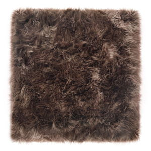 Sivohnedý koberec z ovčej kožušiny Royal Dream Zealand, 70 x 70 cm