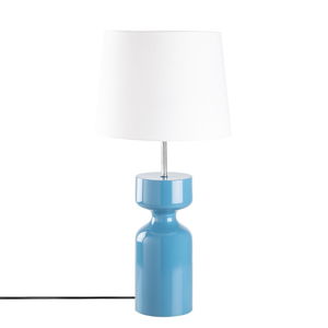 Modrá drevená stolová lampa Opviq lights Asteria