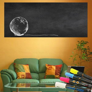 Set nástennej tabuľovej samolepky a 4 fixiek Ambiance Giant Chalkboard, 60 × 200 cm
