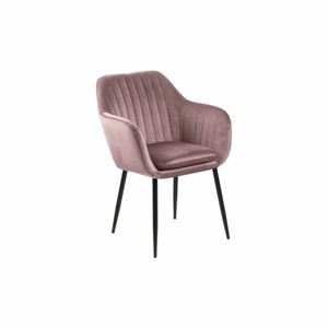 Ružová jedálenská stolička s kovovým podnožím loomi.design Emilia