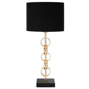 Stolová lampa v čierno-zlatej farbe Mauro Ferretti Glam Rings, výška 54,5 cm