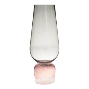 Ružovo-zelená sklenená váza InArt Fragile, výška 62 cm