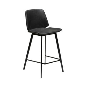 Čierna barová stolička z eko kože DAN–FORM Denmark Swing