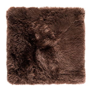 Hnedý koberec z ovčej kožušiny Royal Dream Zealand, 70 × 70 cm