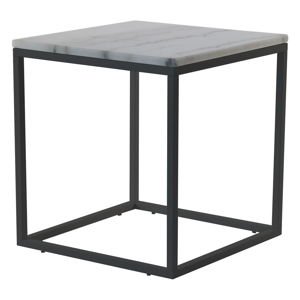 Mramorový konferenčný stolík s čiernou konštrukciou RGE Accent, 55 × 55 cm