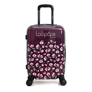 Fialovo-ružový škrupinový kufor na 4 kolieskach Lollipops Poppy