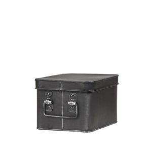 Čierny kovový úložný box LABEL51 Media, šírka 22 cm