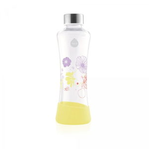 Žltá sklenená fľaša Equa flowerhead Daisy, 550 ml