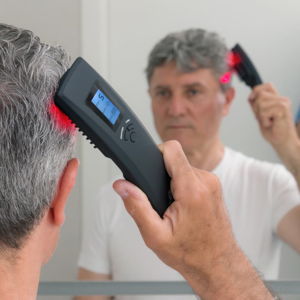 Čierna masážna kefa na vlasy s laserom InnovaGoods Hair Force One
