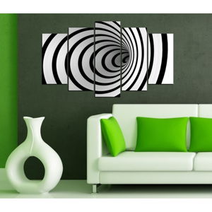 Viacdielny čierno-biely obraz 3D Art Illusion, 102 × 60 cm