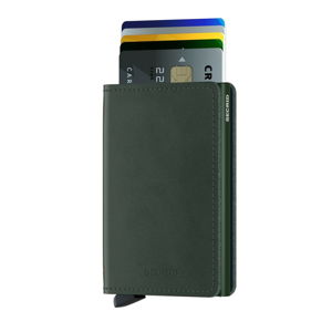 Zelená kožená peňaženka s puzdrom na karty Secrid Slim