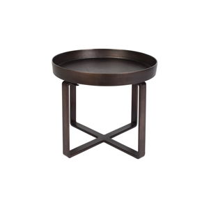Kovový odkladací stolík v bronzovej farbe Dutchbone Ferro, ⌀ 51 cm