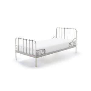 Sivá kovová detská posteľ Vipack Alice, 90 × 200 cm