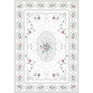 Bielo-sivý koberec Vitaus Flora, 50 x 80 cm