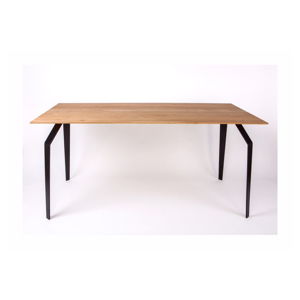 Jedálenský stôl s drevenou doskou a oceľovou konštrukciou Nørdifra, 140 × 90 cm