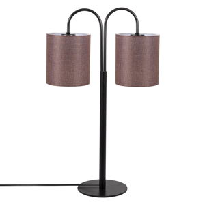 Čierna kovová stolová lampa s hnedými tienidlami Opviq lights Sifi