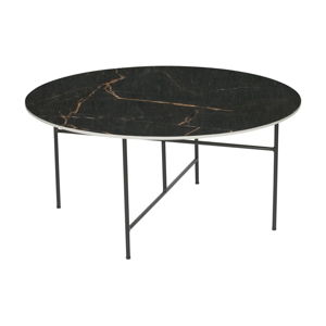 Čierny konferenčný stôl s porcelánovou doskou WOOOD Vida, ⌀ 80 cm